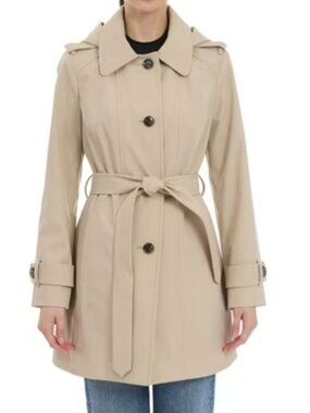 London Fog Women's Trench Coat with Removable Hood Size XL